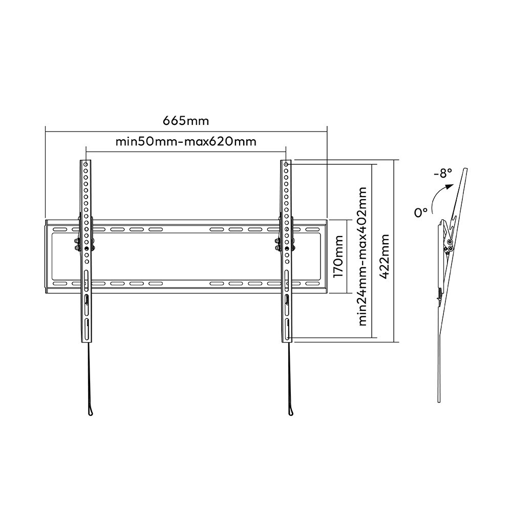 Slim Profile Fixed/Tilt TV Wall Bracket For 37"-70" - Image 4