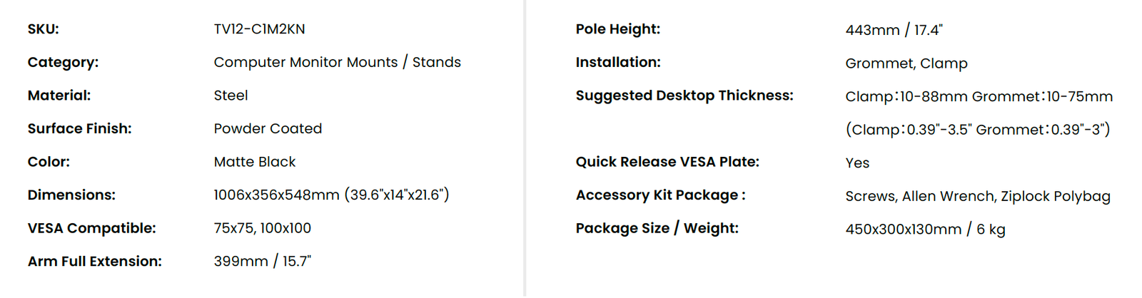 TV12-C1M2KN details