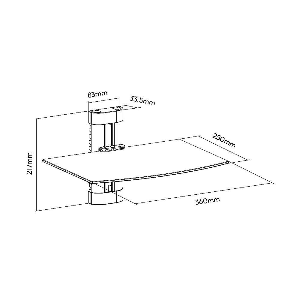 DVD / Cable Box Wall Mount Single Shelf - Image 2