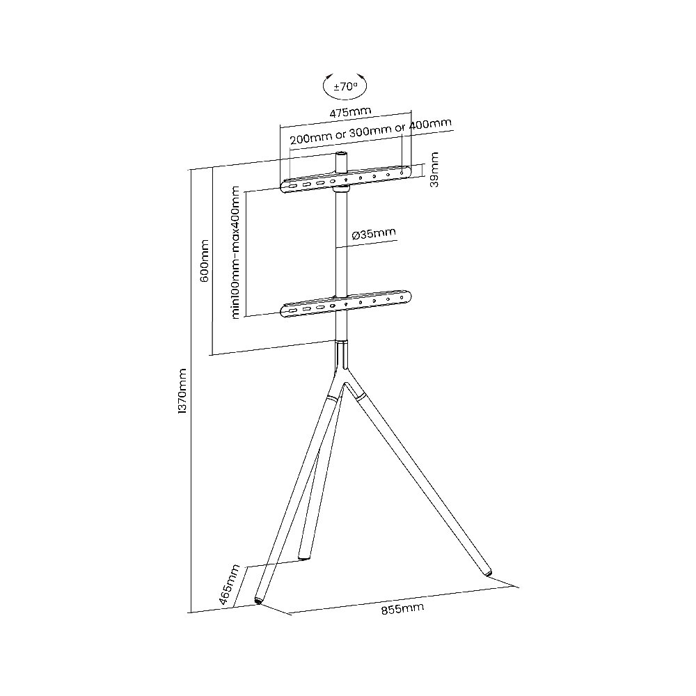 Easel Studio TV Floor Stand For 45"-65" TVs - Image 5